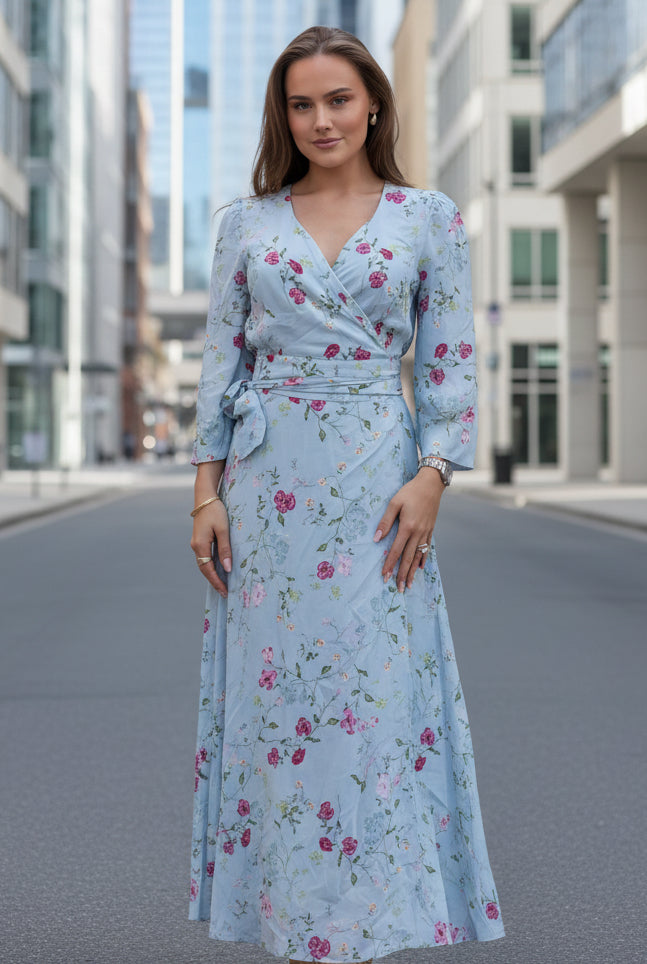 Savanna 3/4 Wrap Long Dress - Skyway Botalia - Kjoler - Helt Dilla AS