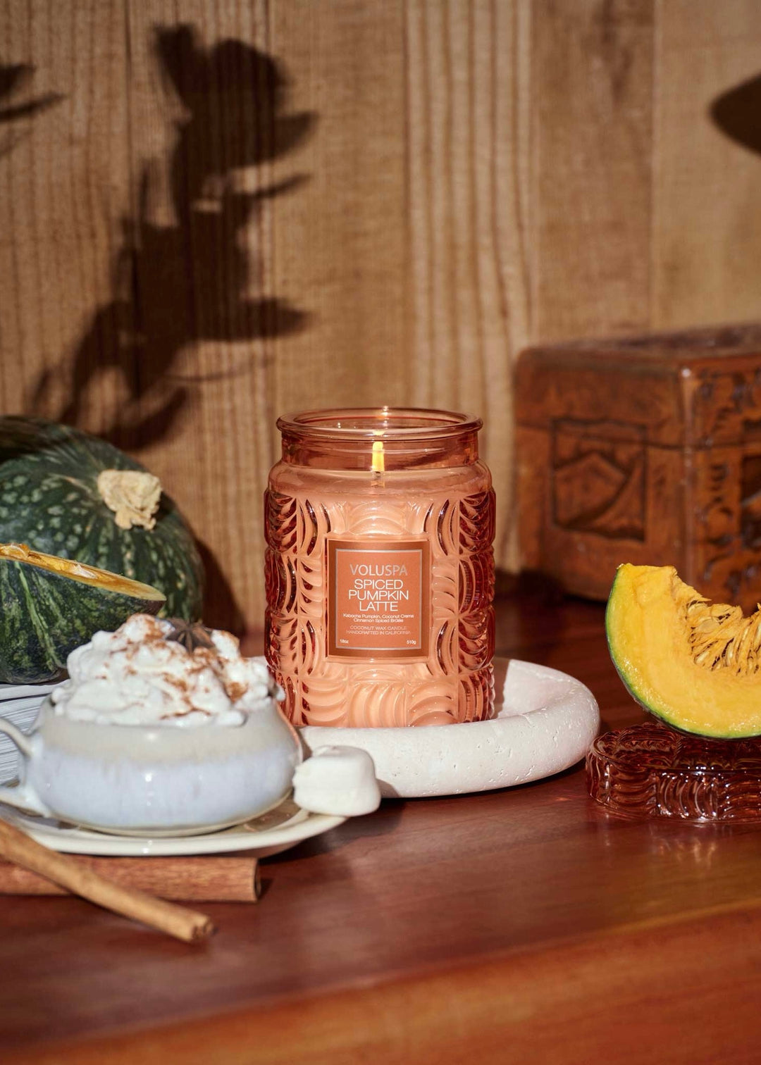 Spiced Pumpkin Large Jar - Embossed Glass Jar - Tilbehør - Helt Dilla AS