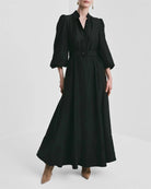 Striped Organza Belt Dress - Sort - Kjoler - Helt Dilla AS