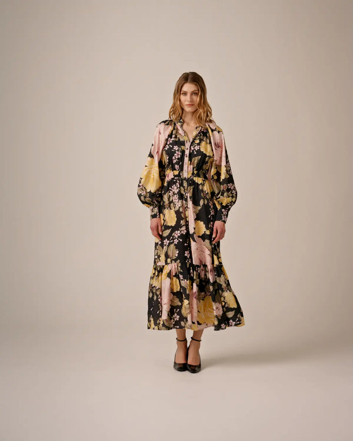 Viscose Midi Dress - Evening Bouquet