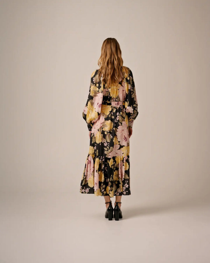 Viscose Midi Dress - Evening Bouquet