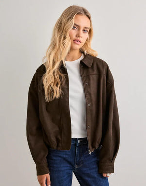 Rubby Faux Suede Jacket - brown - Yttertøy - Helt Dilla AS