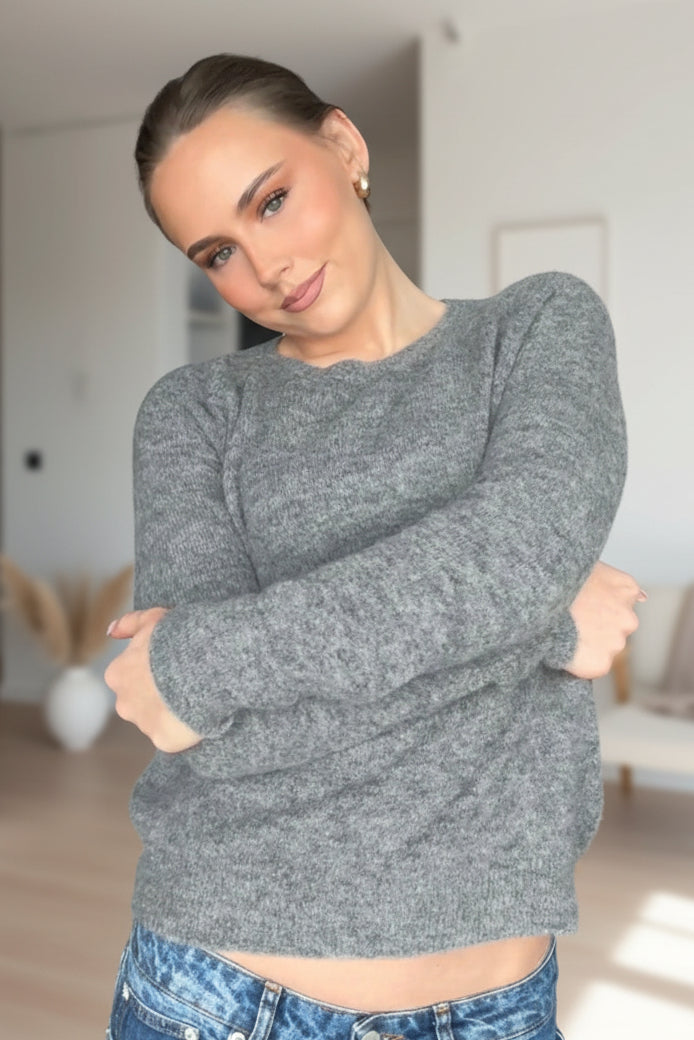Fiona sweater - Grey Melange - Genser - Helt Dilla AS