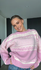 Stirling sweater - Pink/Offwhite - Genser - Helt Dilla AS