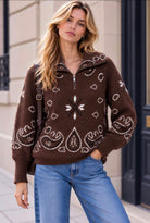 Luzabelle Paisley Zip Sweather - Coco - Genser - Helt Dilla AS