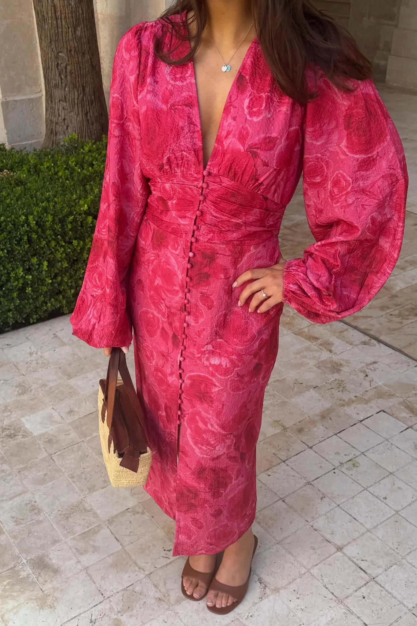 AdaIC Long Dress - Soft Rose Print - Kjoler - Helt Dilla AS
