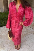 AdaIC Long Dress - Soft Rose Print - Kjoler - Helt Dilla AS