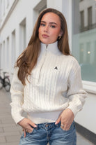 Madelyn Cable Zip Sweater - Off White - Genser - Helt Dilla AS