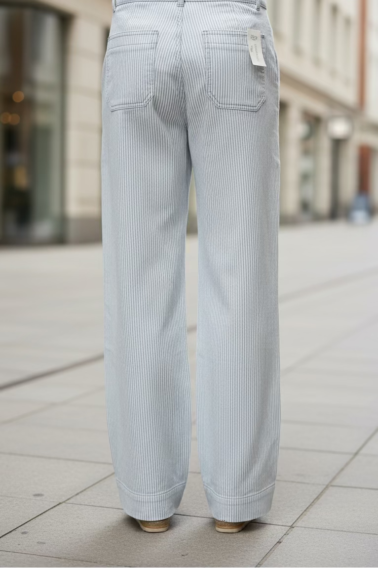 Flared pant striped - blue - Bukser - Helt Dilla AS