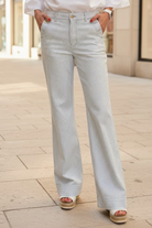 Flared pant striped - blue - Bukser - Helt Dilla AS