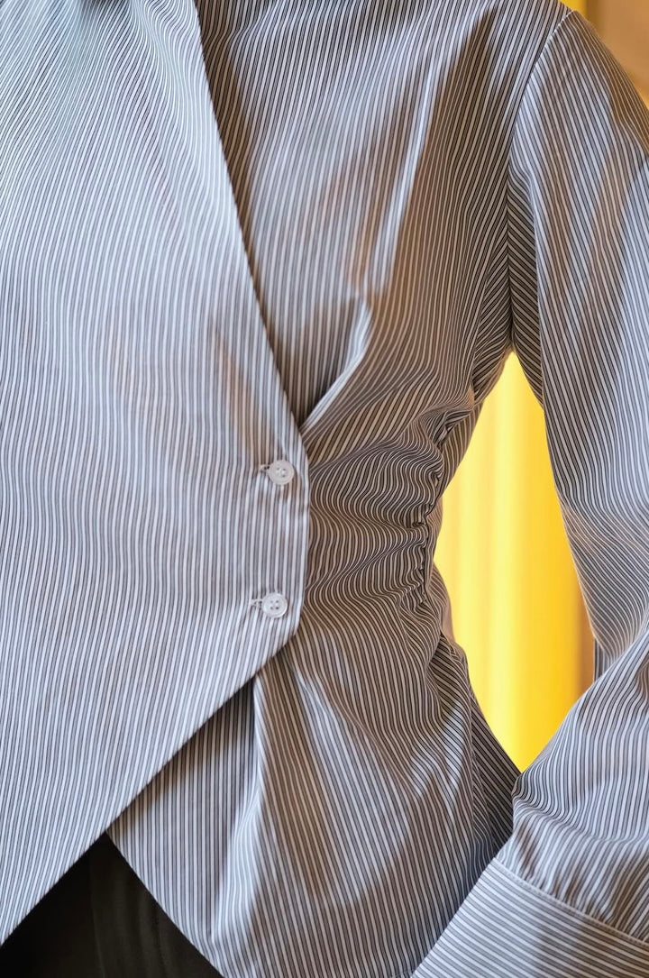 Fenli Striped Shirt - Grey - Bluser - Helt Dilla AS