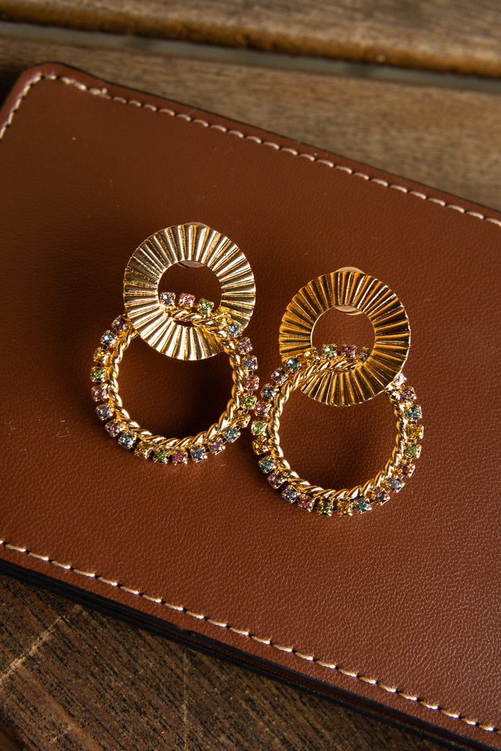 Gianna Earrings Gold - Pastel Combo