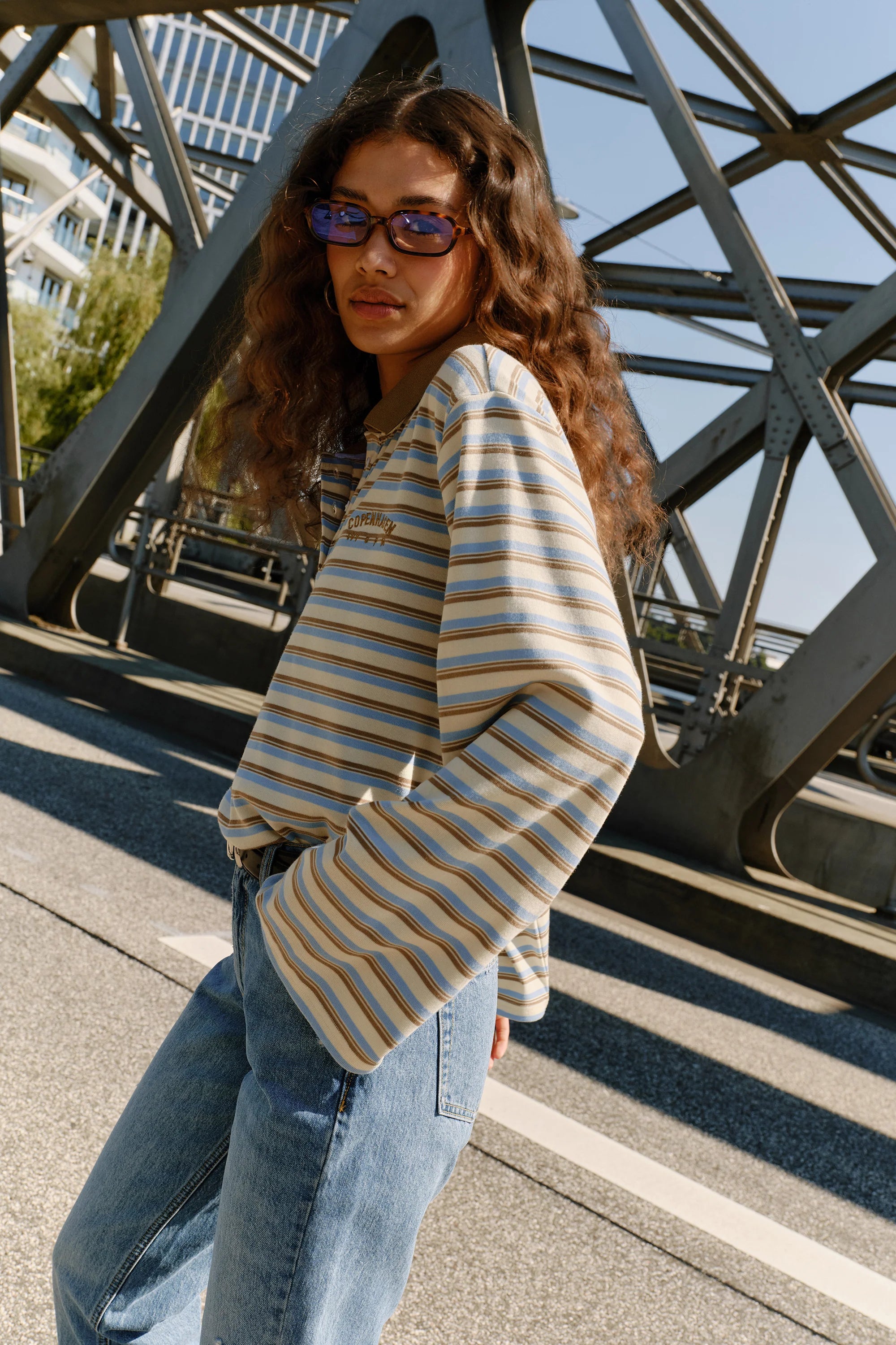 Pologenser Ivy-stix LS Polo - blue stripes - Genser - Helt Dilla AS