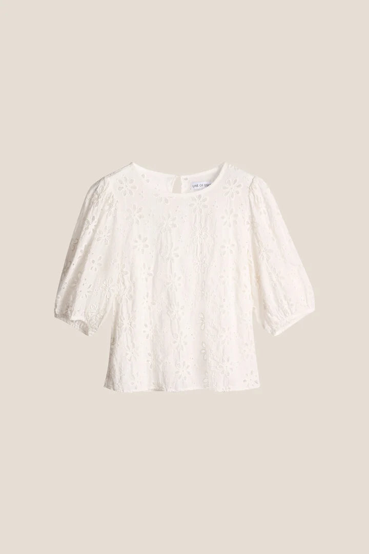 Isabel Lace Blouse - White - Bluser - Helt Dilla AS