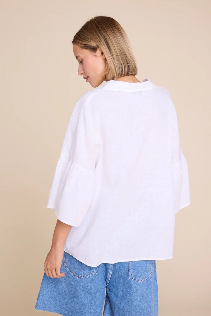 Lisa Linen Blouse - White - Bluser - Helt Dilla AS