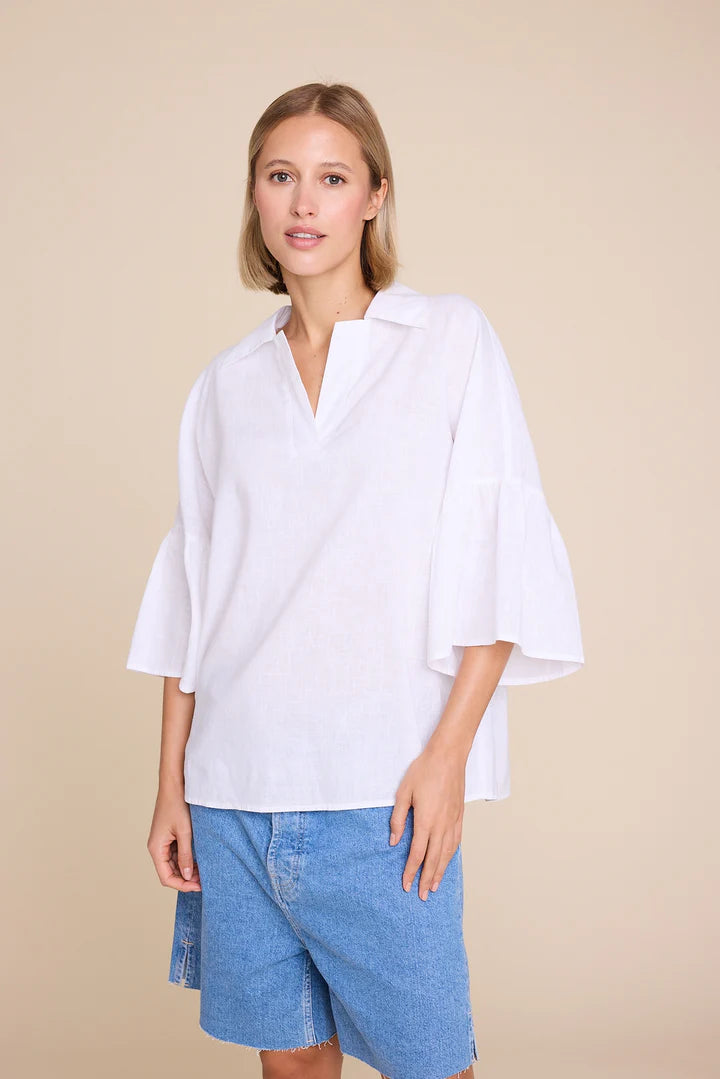 Lisa Linen Blouse - White - Bluser - Helt Dilla AS