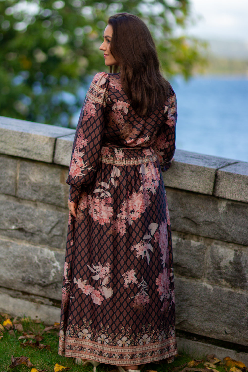 Nova Botanical Border Dress - brown - Kjoler - Helt Dilla AS