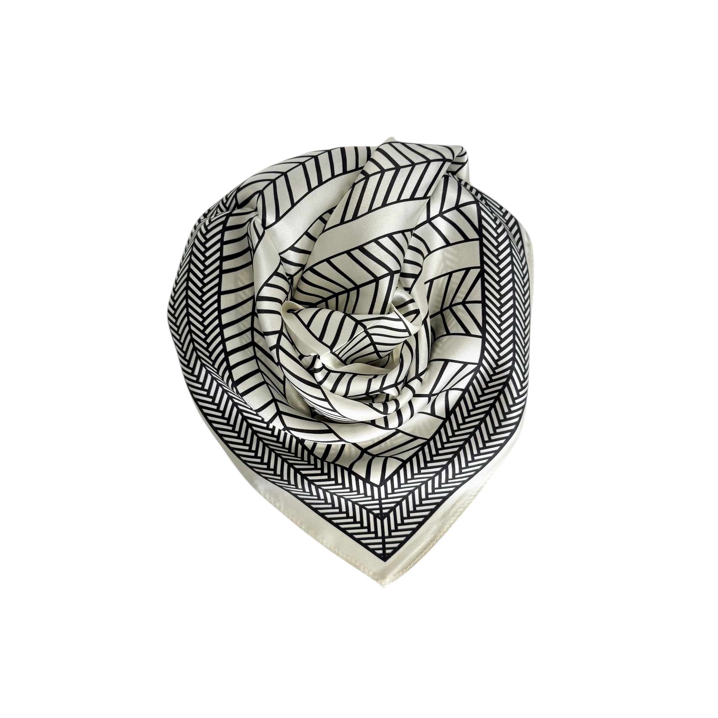 Silkeskjerf - Krem/sort - Tilbehør - Helt Dilla AS