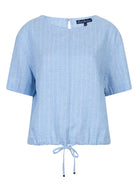 Skyler Linen Pinstripe - Light Blue - Topp - Helt Dilla AS