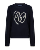 Navy genser fra Red Button med Ribbon-logoen foran