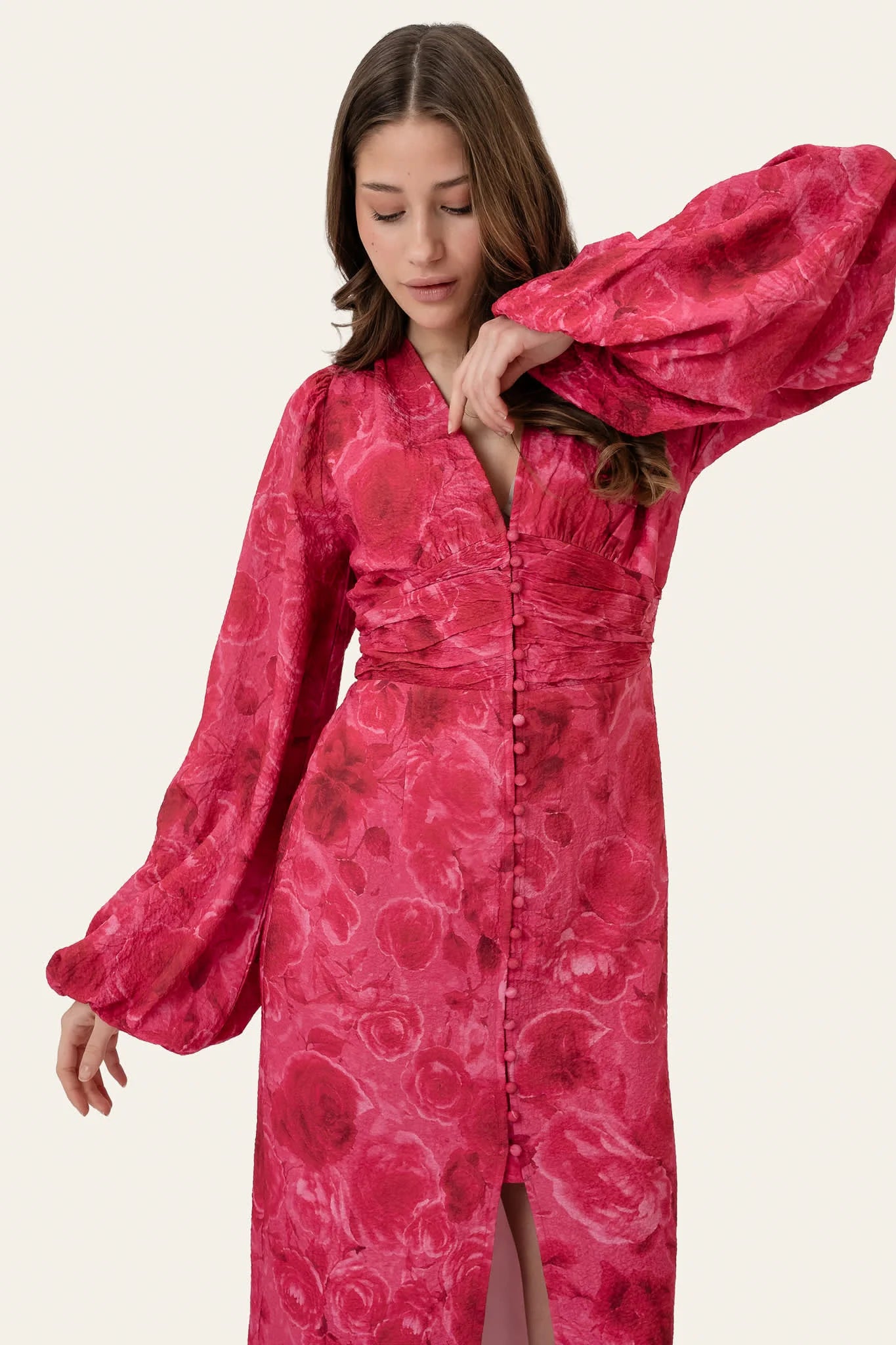 AdaIC Long Dress - Soft Rose Print - Kjoler - Helt Dilla AS