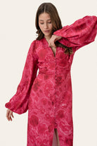 AdaIC Long Dress - Soft Rose Print - Kjoler - Helt Dilla AS
