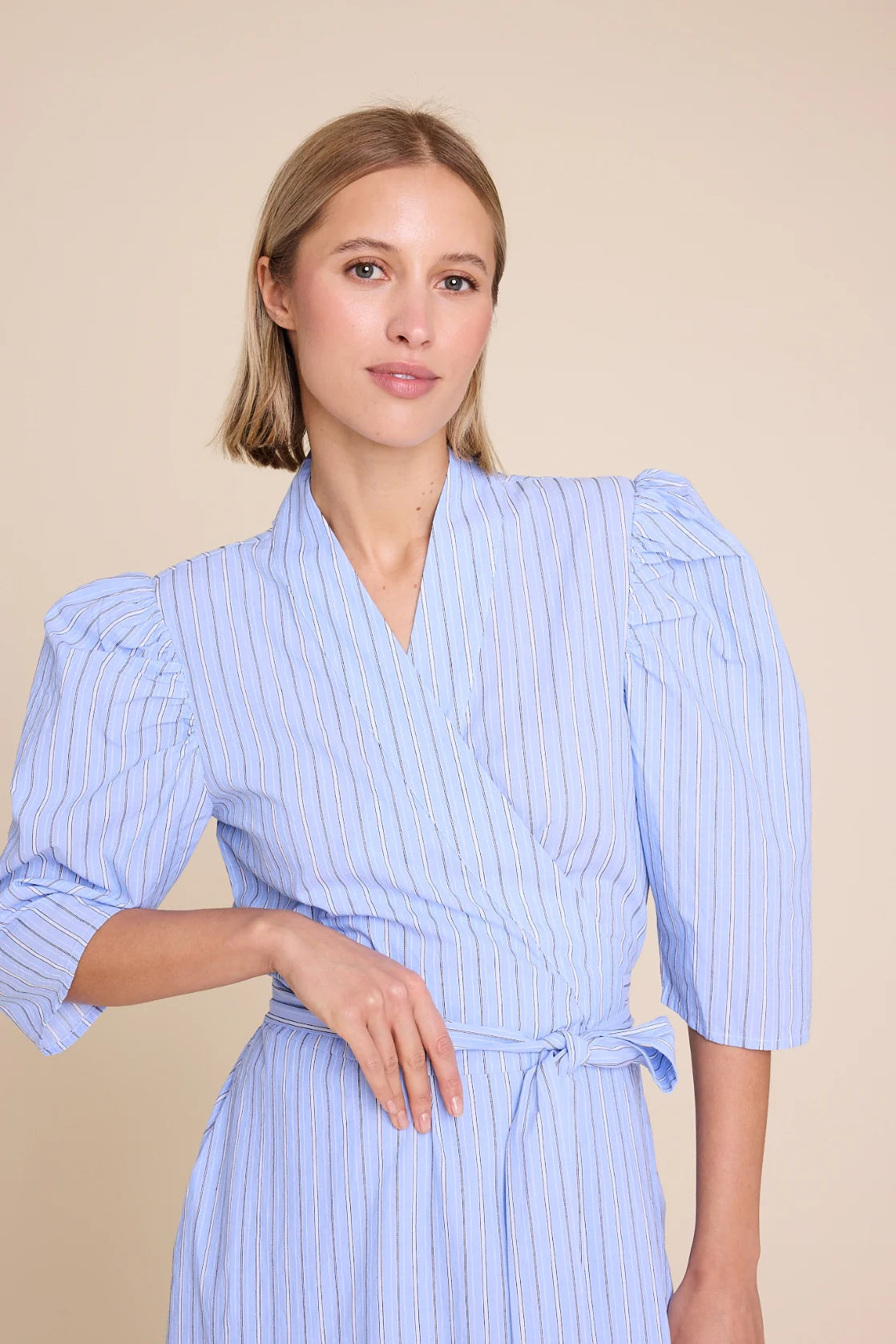 Scarlett short stripe - light blue - Kjoler - Helt Dilla AS