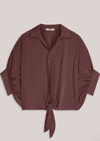Glossy bluse batsleeves med knyting- vasket purple - Bluser - Helt Dilla AS