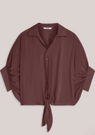 Glossy bluse batsleeves med knyting- vasket purple - Bluser - Helt Dilla AS