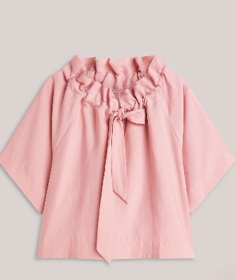 Topp linen blend bluse . rose quartz - Bluser - Helt Dilla AS