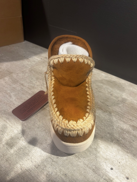 New Eskimo Sneaker Suede - Letter Logo Cognac