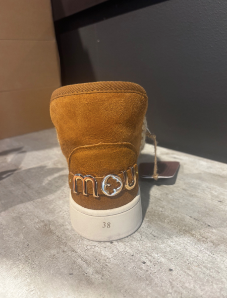New Eskimo Sneaker Suede - Letter Logo Cognac