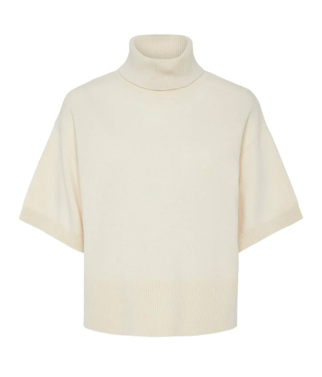 Emila 2/4 Wool Knit Pullover - Sandshell - Singlet, Topper & T-skjorter - Helt Dilla AS