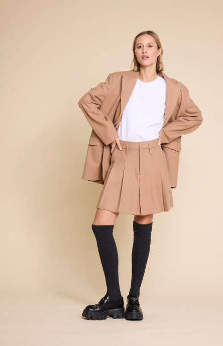 School Wool Skjørt - Camel