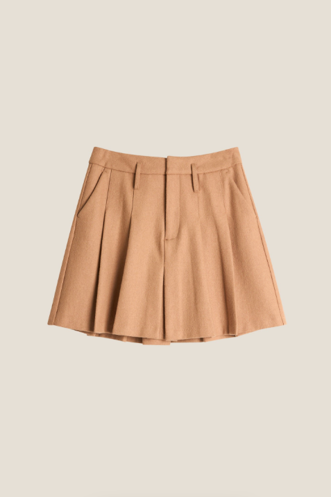 School Wool Skjørt - Camel