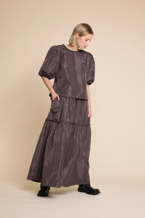 Isabel Solid Bluse - Brun