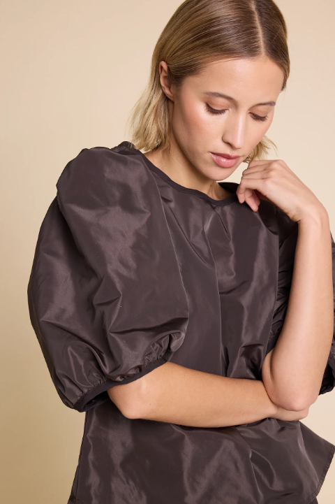 Isabel Solid Bluse - Brun