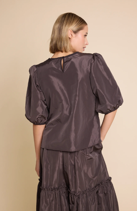 Isabel Solid Bluse - Brun