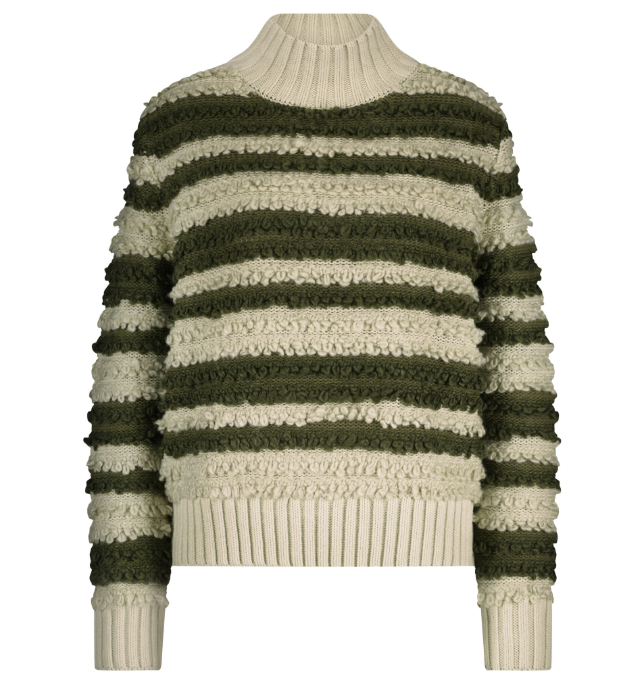 Sweater with Loops + Stripe - Khaki