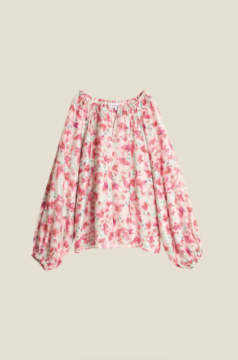 Tessa Print Blouse - Turkis - Bluser - Helt Dilla AS