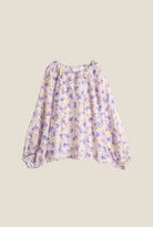 Tessa Print Blouse - Gul/Lilla - Bluser - Helt Dilla AS
