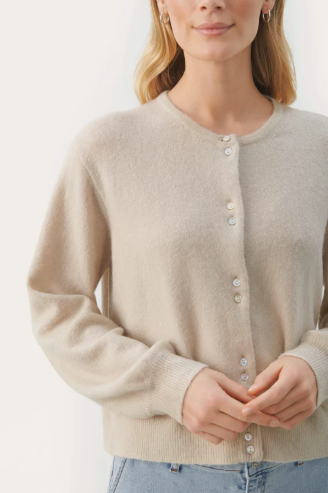 Ninell PW CA - Cardigan french oak - Cardigans - Helt Dilla AS