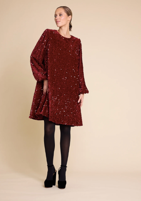 Luna Sequins Dress - Red