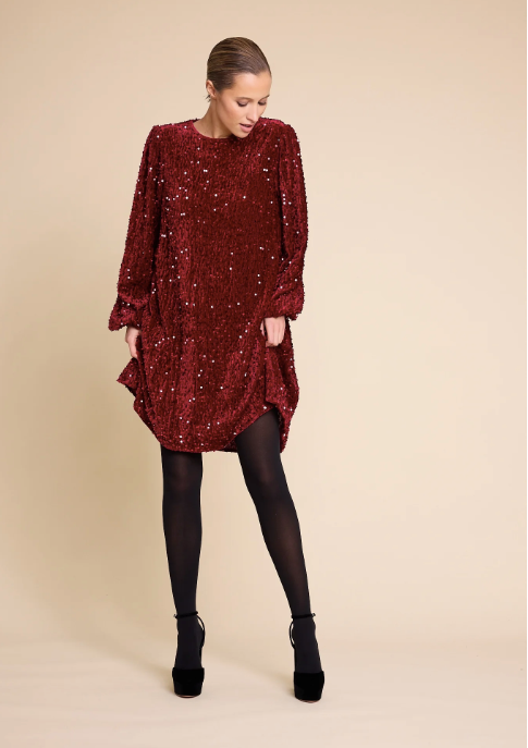 Luna Sequins Dress - Red
