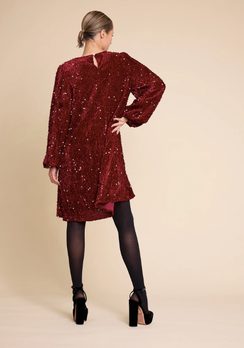 Luna Sequins Dress - Red