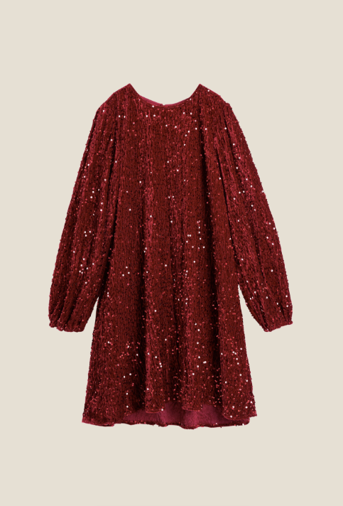 Luna Sequins Dress - Red