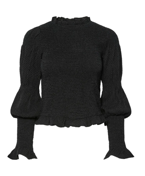 Pira Ls Smock Top - Svart - Bluser - Helt Dilla AS