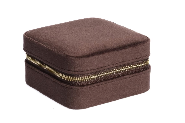 Velvet Jewellery Box Mini - Chocolate Brown - Tilbehør - Helt Dilla AS
