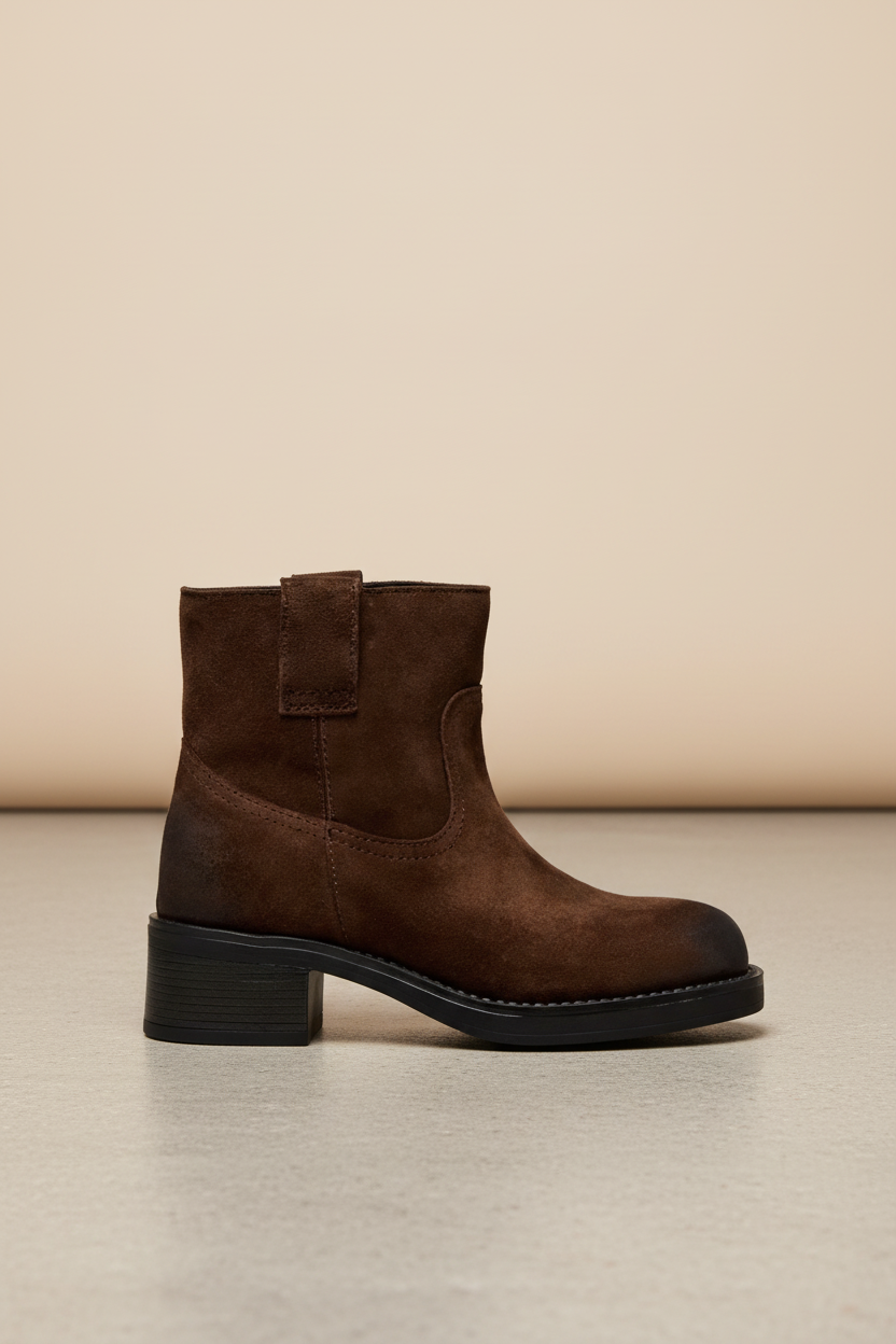 Jenny Suede Skolett - Semsket brunt skinn - Sko - Helt Dilla AS