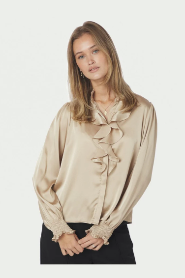 Zamola Blouse - Dark Sand - Bluser - Helt Dilla AS